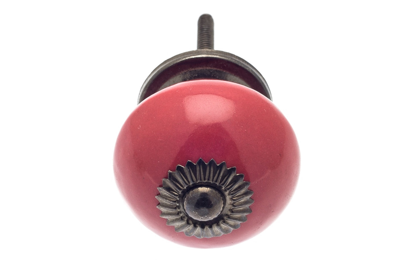 Round Ceramic Knob Ruby Red 40mm