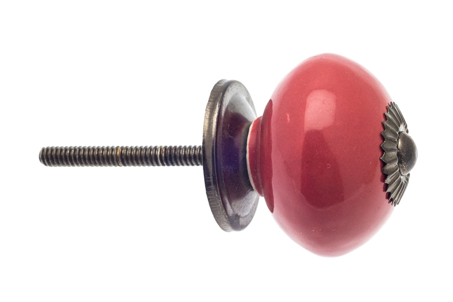 Round Ceramic Knob Ruby Red 40mm