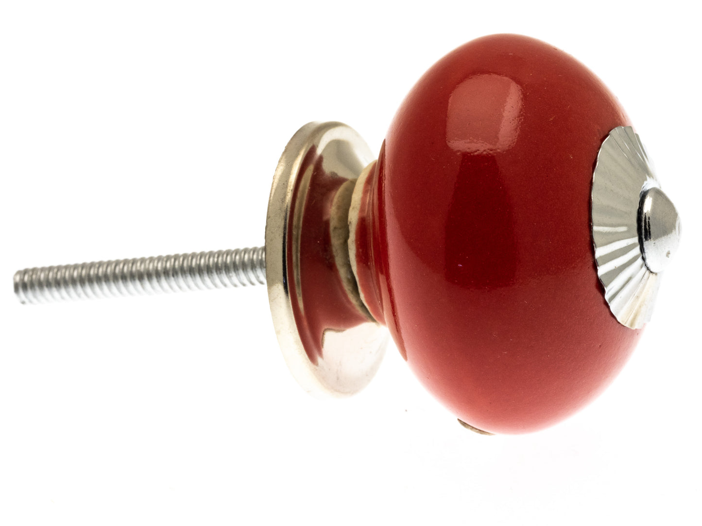 Bouton rond en céramique rouge vif 40 mm