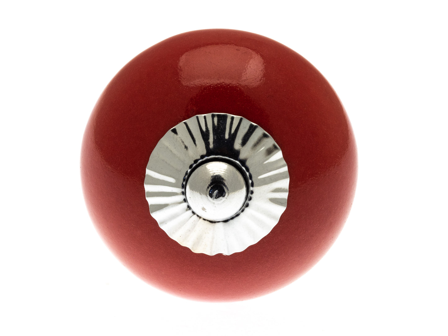 Bouton rond en céramique rouge vif 40 mm