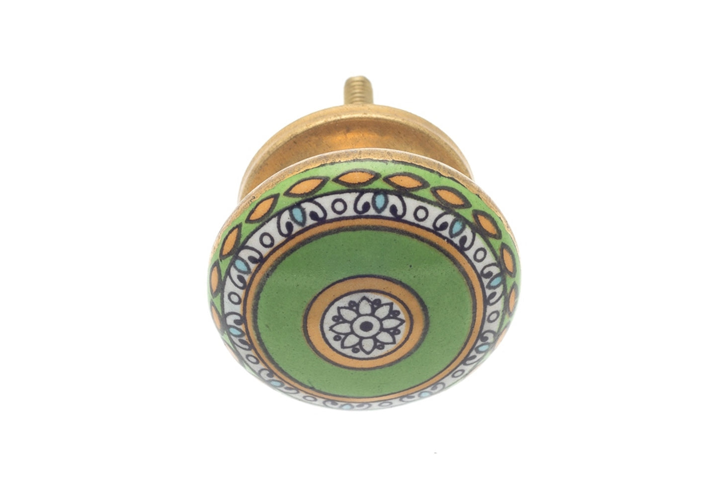 Ceramic Knob Moroccan Mosaic Green 38mm