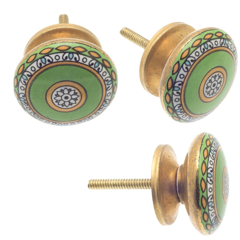 ceramic door knobs handcrafted vintage mosaic style set of 8