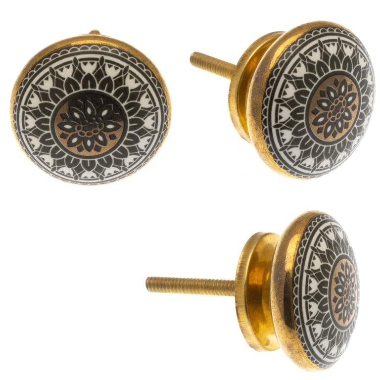 ceramic door knobs handcrafted vintage mosaic style set of 8