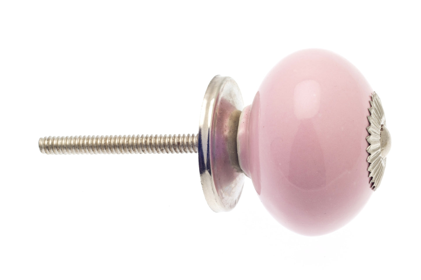 Bouton Céramique Rose Pâle 40mm Chromé