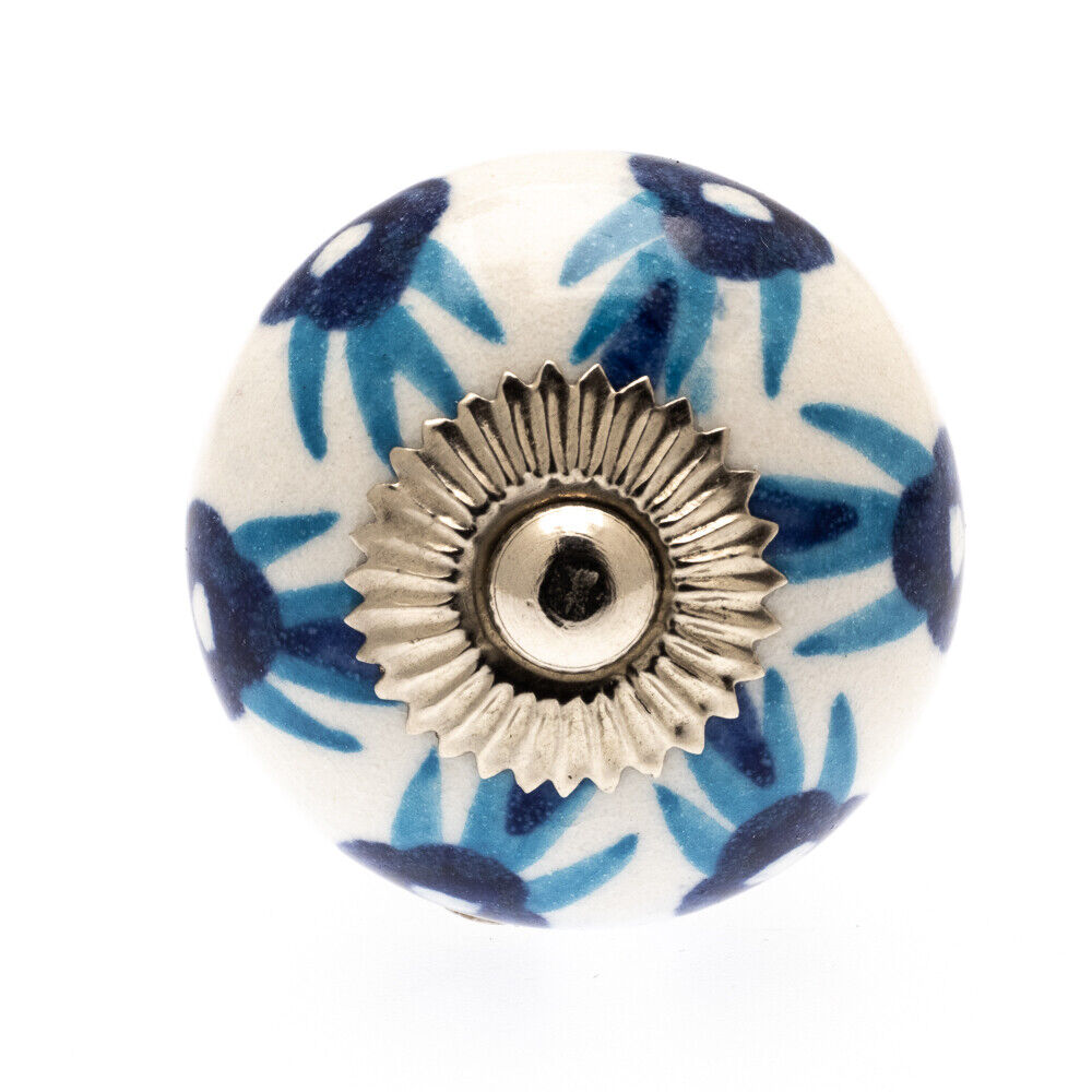 Ceramic Knob Turquoise and Blue 40mm