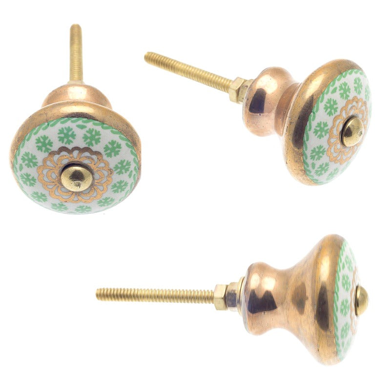 ceramic door knobs handcrafted vintage mosaic style set of 8