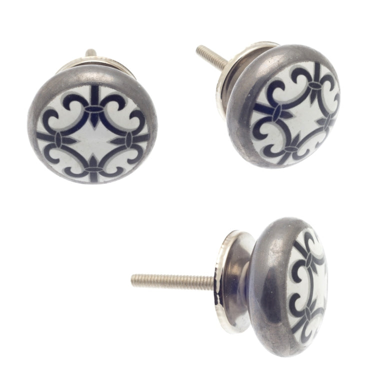 ceramic door knobs handcrafted vintage mosaic style set of 8
