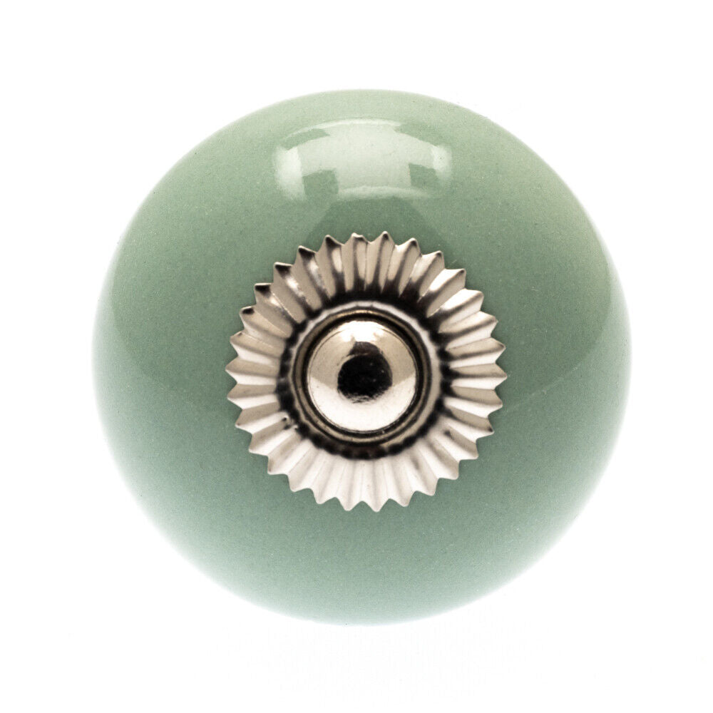 Ceramic Door Knob Eau de Nil Green 40mm