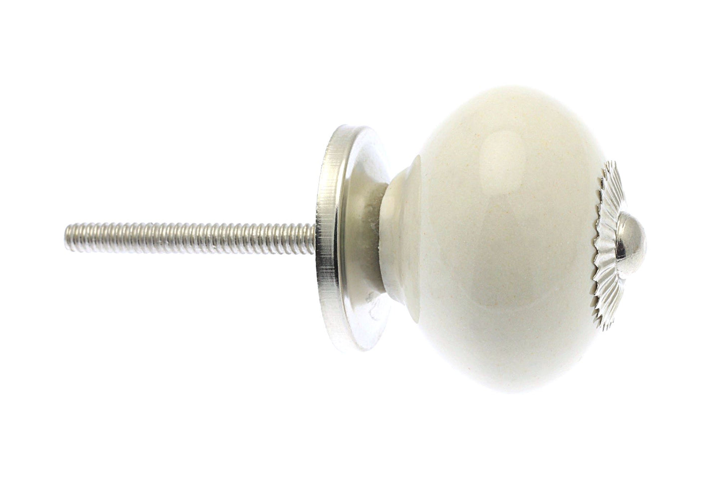 Bouton de Placard en Céramique Blanc Amande 40mm