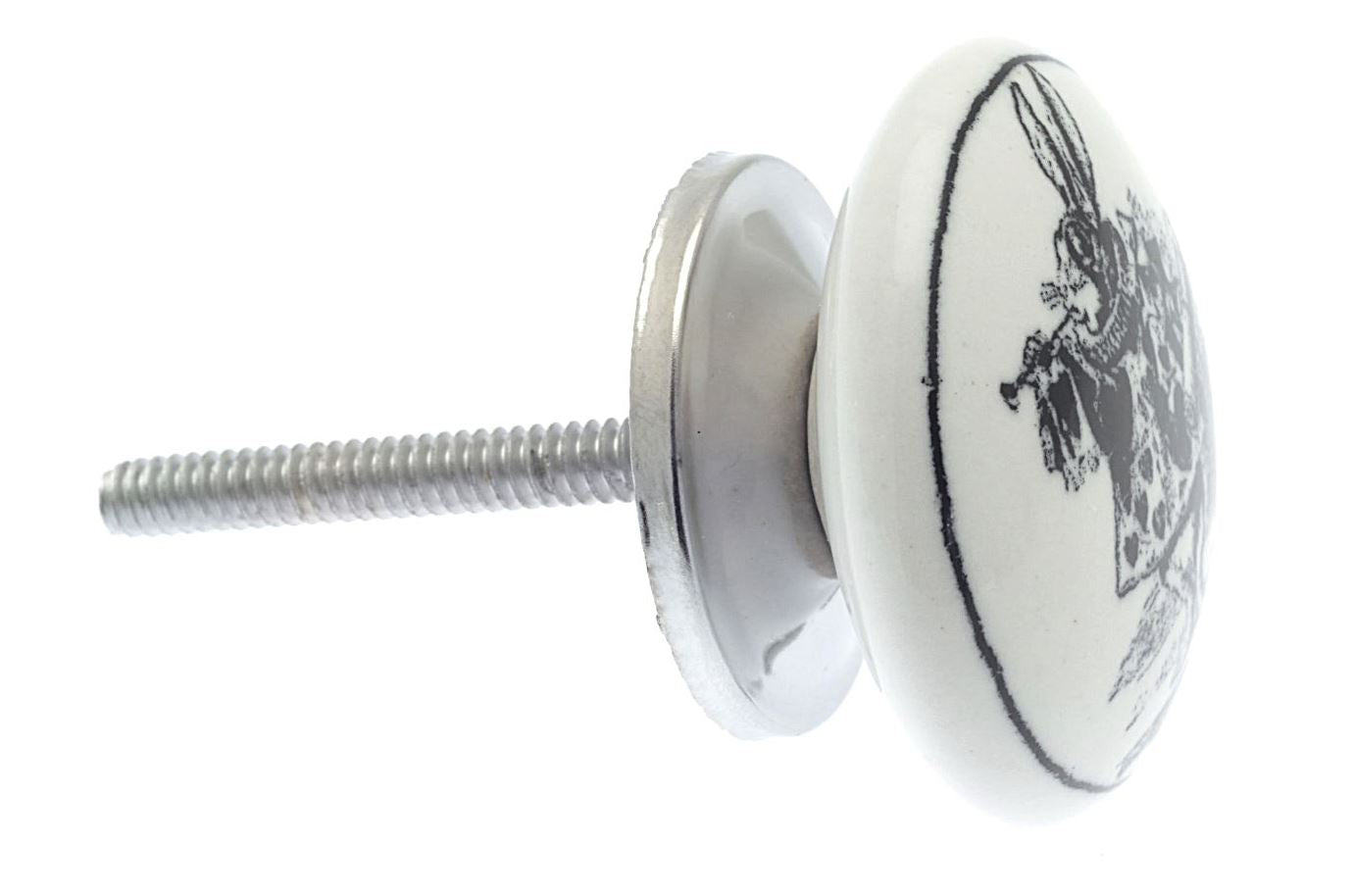 Ceramic Cupboard Knob Alice in Wonderland The Herald Rabbit