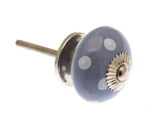 Ceramic Cupboard Door Knobs Lavender with White Spots