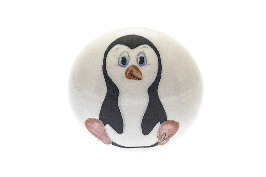 Bouton de placard en céramique Pépinière d'animaux Ping le pingouin
