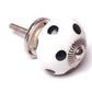 Ceramic Cupboard Knob in White with Black Dots