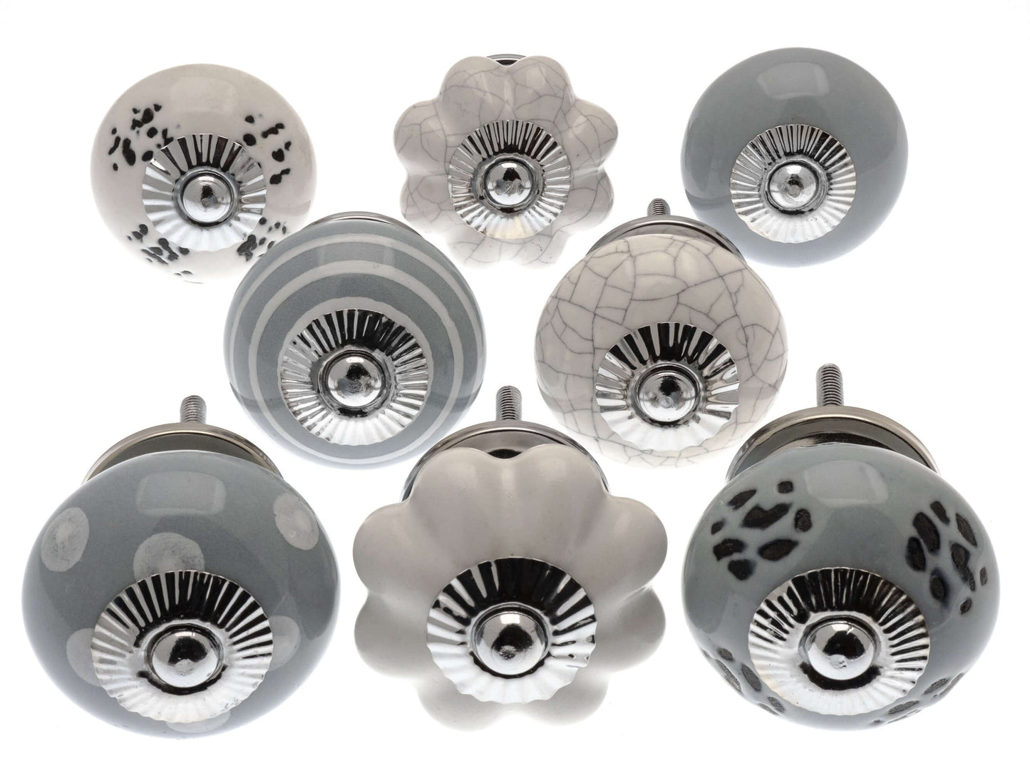 Ceramic Cupboard Knobs in 8 Pretty Shades of Grey and White