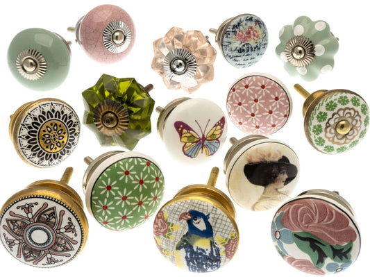 Ceramic Door Knobs French Chateau Collection (Set of 15)