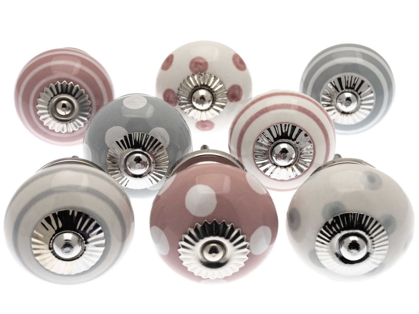 Ceramic Door Knobs Painted in Vintage Chic (Set of 8)