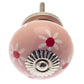 Ceramic Knob Pink with Hand Painted Daisies 40mm