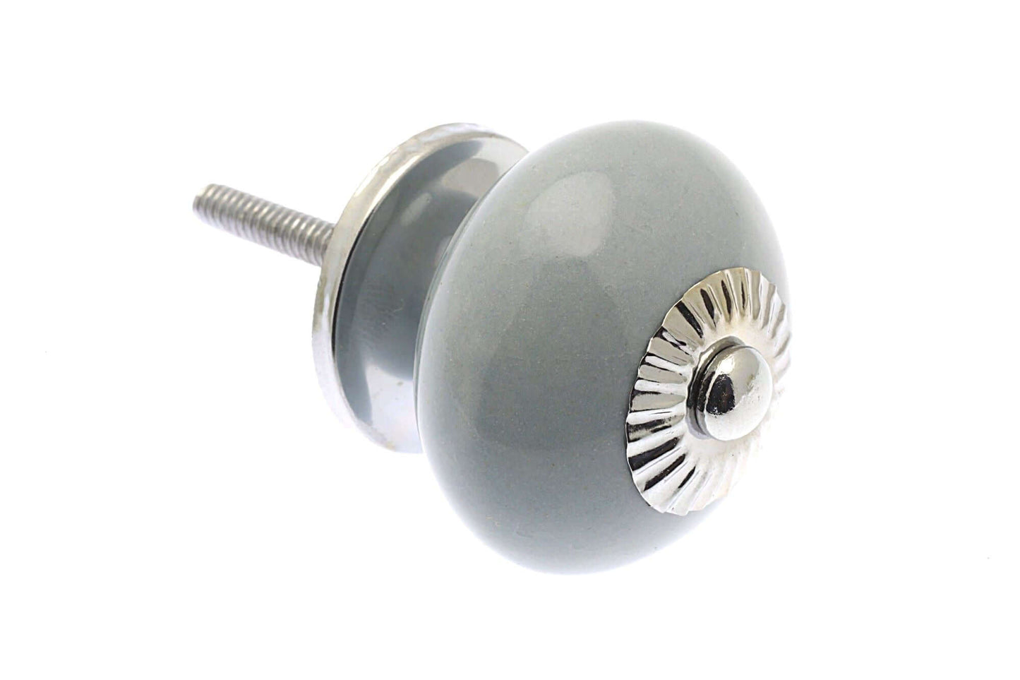 Ceramic Cupboard Knob Light Grey 40mm