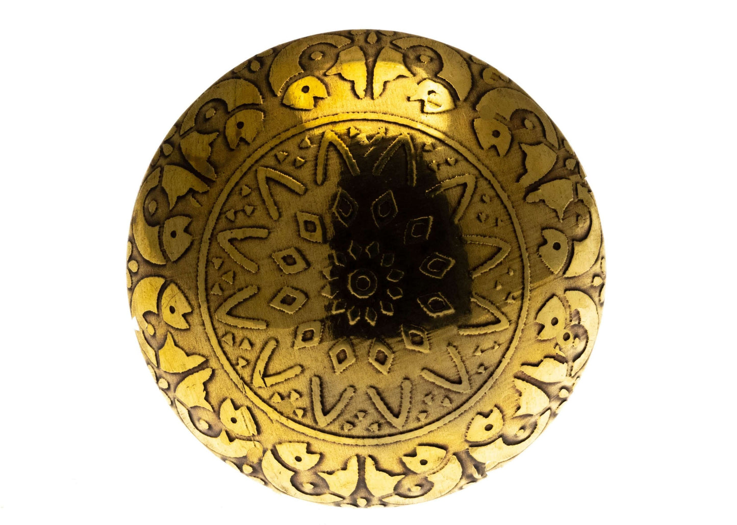 Etched Patterned Brass Dome Moroccan Style Knob for Cupboards in Bronze Gold