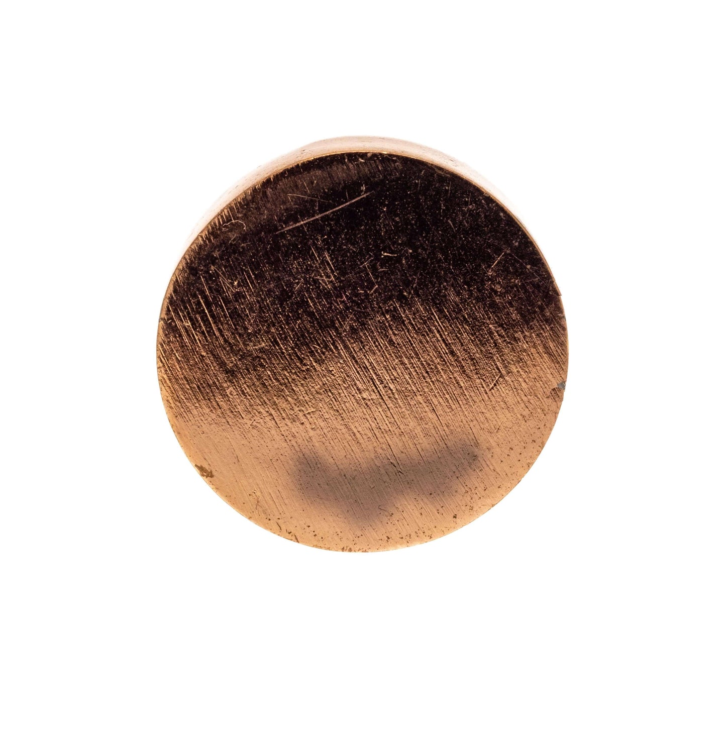 Bouton rond plat Medina rond solide avec tige en or rose brossé pour armoires