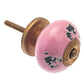 Ceramic Cupboard Knobs - Round Ceramic Cupboard Knob Pink Distressed Finish 40mm (NPD-70)