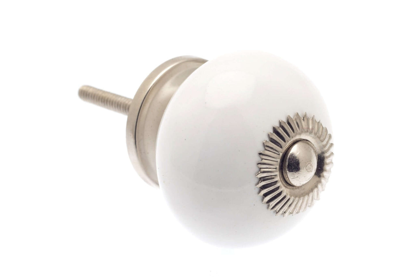 Ceramic Cupboard Knobs - Round Ceramic Knob White 40mm (MT-198)